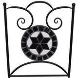 NNEVL 3 Piece Bistro Set Ceramic Tile Black and White