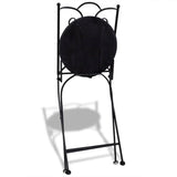 NNEVL 3 Piece Bistro Set Ceramic Tile Black and White