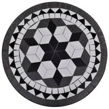 NNEVL 3 Piece Bistro Set Ceramic Tile Black and White