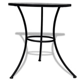 NNEVL 3 Piece Bistro Set Ceramic Tile Black and White