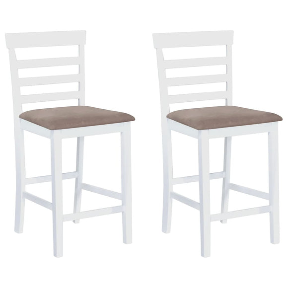 NNEVL Bar Chairs 2 pcs White Fabric
