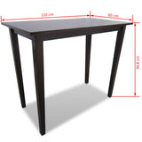 NNEVL Wooden Bar Table Brown