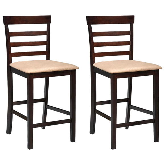 NNEVL Bar Chairs 2 pcs Brown Fabric