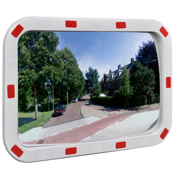 NNEVL Convex Traffic Mirror Rectangle 40 x 60 cm with Reflectors