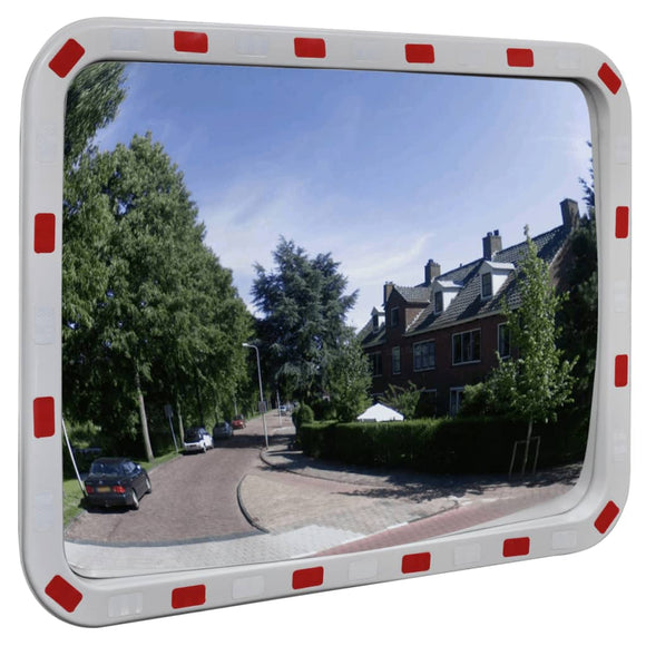 NNEVL Convex Traffic Mirror Rectangle 60 x 80 cm with Reflectors
