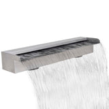NNEVL Rectangular Waterfall Pool Fountain Stainless Steel 60 cm