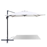NNEVL Roma Umbrella with Portable Base 2.5 x 2.5 m Aluminium Sand White