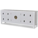 NNEVL Wooden Sideboard Asian Style with 8 Drawers and 2 Doors