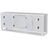 NNEVL Wooden Sideboard Asian Style with 8 Drawers and 2 Doors