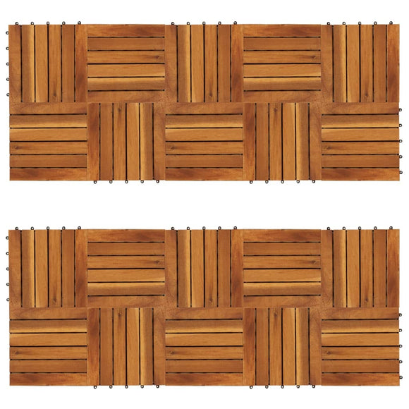 NNEVL Decking Tiles Vertical Pattern 30 x 30 cm Acacia Set of 20