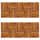 NNEVL Decking Tiles Vertical Pattern 30 x 30 cm Acacia Set of 20