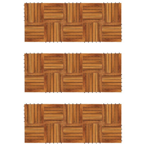 NNEVL Decking Tiles Vertical Pattern 30 x 30 cm Acacia Set of 30