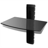 NNEVL 1-tier Wall Mounted Glass DVD Shelf Black
