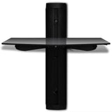 NNEVL 1-tier Wall Mounted Glass DVD Shelf Black