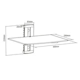 NNEVL 1-tier Wall Mounted Glass DVD Shelf Black