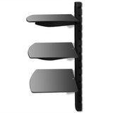 NNEVL 3-tier Wall Mounted Glass DVD Shelf Black