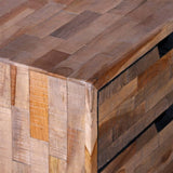 NNEVL Nightstand with 2 Drawers Reclaimed Teak Wood