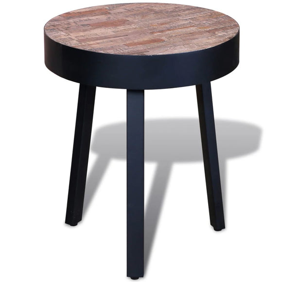 NNEVL End Table Round Reclaimed Teak Wood