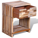 NNEVL Nightstand with Drawer Reclaimed Teak Wood
