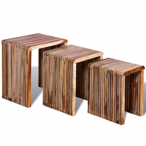 NNEVL Nesting Table Set 3 Pieces Reclaimed Teak