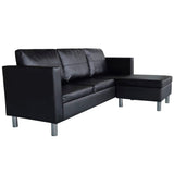 NNEVL Sectional Sofa 3-Seater Artificial Leather Black
