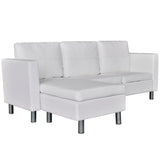 NNEVL Sectional Sofa 3-Seater Artificial Leather White