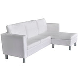 NNEVL Sectional Sofa 3-Seater Artificial Leather White