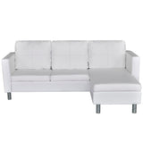 NNEVL Sectional Sofa 3-Seater Artificial Leather White