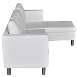 NNEVL Sectional Sofa 3-Seater Artificial Leather White