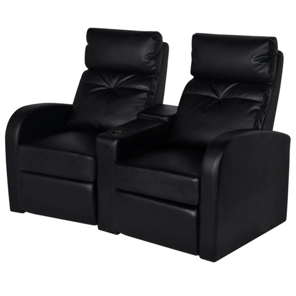 NNEVL Recliner 2-seat Artificial Leather Black
