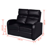 NNEVL Recliner 2-seat Artificial Leather Black