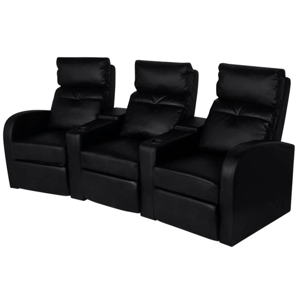 NNEVL Recliner 3-seat Artificial Leather Black
