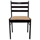 NNEVL Dining Chairs 2 pcs Brown Solid Rubber Wood and Velvet