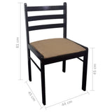 NNEVL Dining Chairs 2 pcs Brown Solid Rubber Wood and Velvet