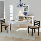 NNEVL Dining Chairs 2 pcs Brown Solid Rubber Wood and Velvet