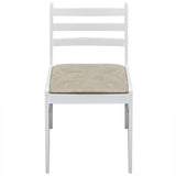 NNEVL Dining Chairs 2 pcs White Solid Rubber Wood and Velvet