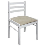 NNEVL Dining Chairs 2 pcs White Solid Rubber Wood and Velvet