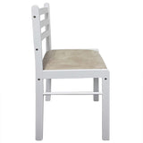NNEVL Dining Chairs 2 pcs White Solid Rubber Wood and Velvet