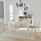 NNEVL Dining Chairs 2 pcs White Solid Rubber Wood and Velvet