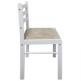 NNEVL Dining Chairs 4 pcs White Solid Rubber Wood and Velvet