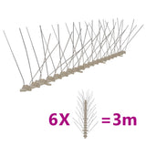 NNEVL 4-row Plastic Bird & Pigeon Spikes Set of 6 3 m