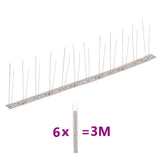 NNEVL 2-row Stainless Steel Bird & Pigeon Spikes Set of 6 3 m