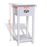 NNEVL Nightstand with 1 Drawer White