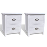 NNEVL Nightstand 2 pcs with 2 Drawers White