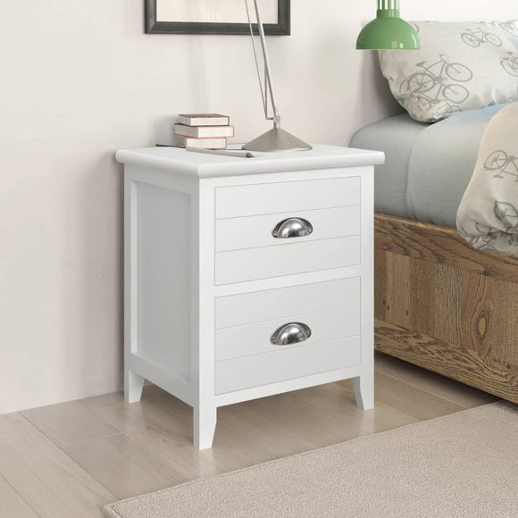 NNEVL Nightstand 2 pcs with 2 Drawers White