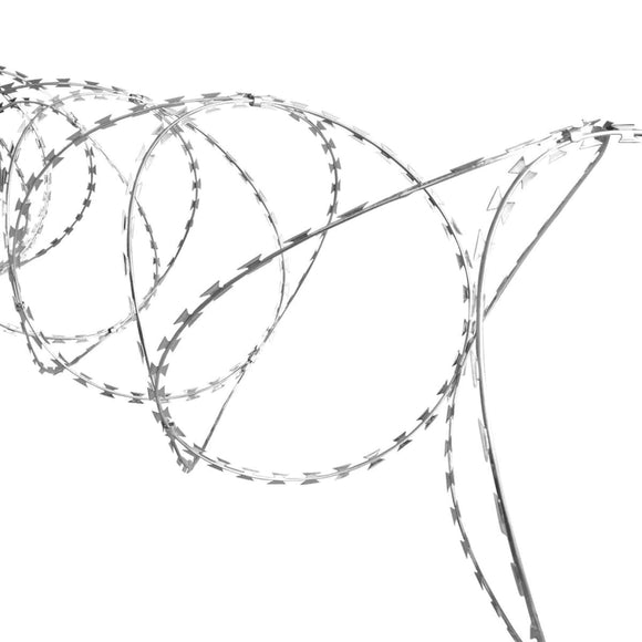 NNEVL BTO-22 Clipped Concertina NATO Razor Wire Galvanised Steel 60 m