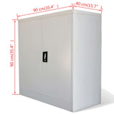 NNEVL Office Cabinet with 2 Doors Grey 90 cm Steel