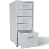 NNEVL File Cabinet with 5 Drawers Grey 68.5 cm Steel