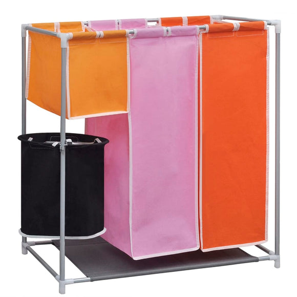NNEVL 3-Section Laundry Sorter Hamper with a Washing Bin