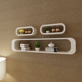 NNEVL 3 White MDF Floating Wall Display Shelf Cubes Book/DVD Storage